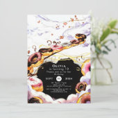 ウォーターカラースイートドーナツ誕生日 招待状 (スタンド正面)