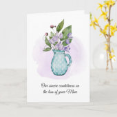 ウォーターカラースイートピースガラスジュグ悔やみや弔慰 |カード カード (黄色い花)