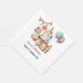 ウォーターカラースウィートお祝い子供の誕生日 スタンダードランチョンナプキン (角)