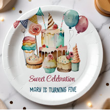 ウォーターカラースウィートお祝い子供の誕生日