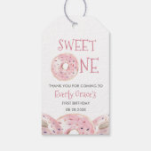 ウォーターカラースウィートワンボホドーナツテーマ1st birthday ギフトタグ (裏面)
