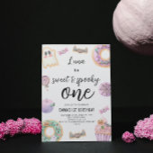 ウォーターカラースウィート&不気味ワンファースト誕生日 招待状