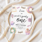 ウォーターカラースウィート&不気味ワンファースト誕生日 招待状