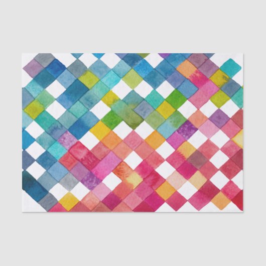 ウォーターカラースクウェアアートプリントティッシュペーパー 薄葉紙 (正面)