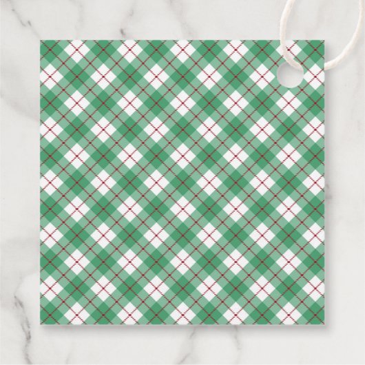 ウォーターカラースクエアホリデーツリーメッセージカード フェイバータグ (裏面)