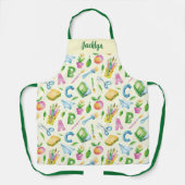 ウォーターカラースクールアート先生デザイン エプロン (正面)