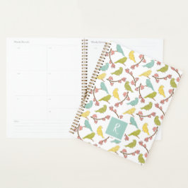 ウォーターカラースケッチのモノグラム入りBirds & Blooms プランナー手帳