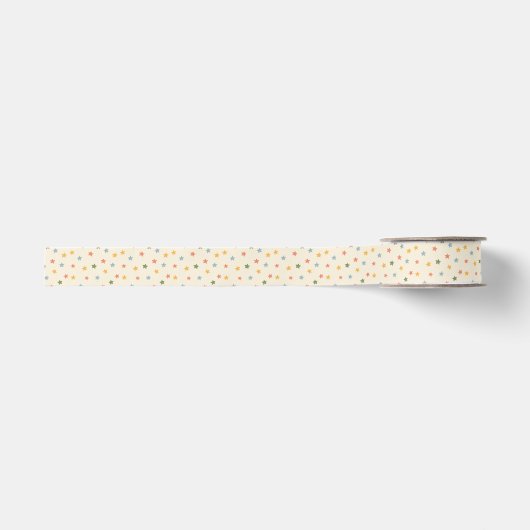ウォーターカラースターサテンリボン 38mm×2ヤード グログランリボン (正面)