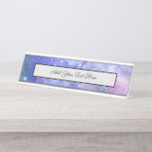 ウォーターカラースターリースカイ宇宙ラバー銀河系スターズ デスクネームプレート (正面)