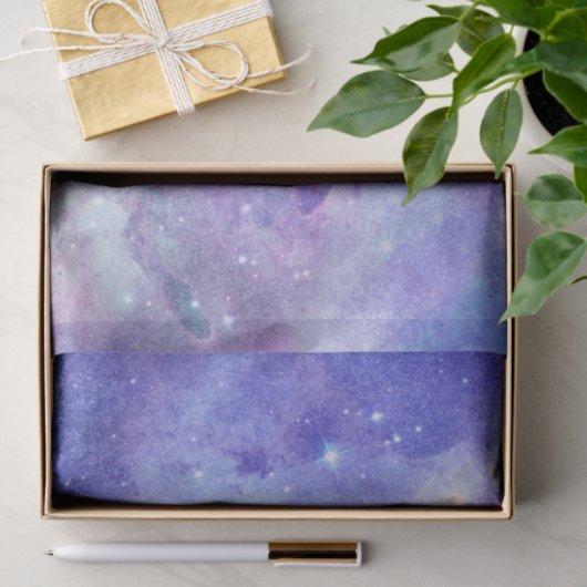ウォーターカラースターリースカイ宇宙恋人銀河系スター 薄葉紙 (ギフト)