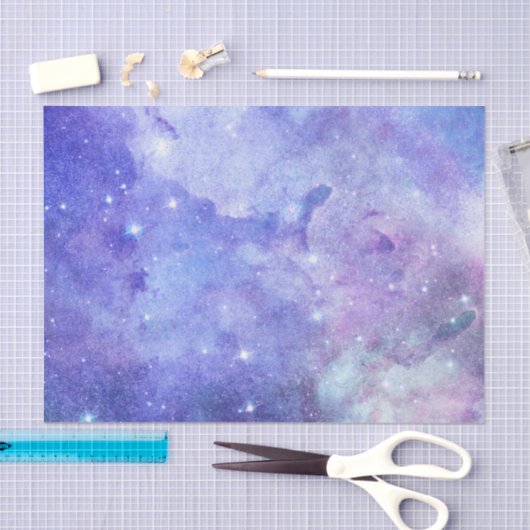 ウォーターカラースターリースカイ宇宙恋人銀河系スター 薄葉紙 (クラフト)