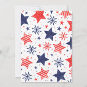 ウォーターカラースター7月4日パーティの招待状 カード (裏面)