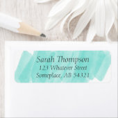 ウォーターカラーストリークアクアグリーン差出人住所ラベル ラベル (インサイチュ)