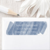 ウォーターカラーストリークネイビーブルー差出人住所ラベル ラベル (インサイチュ)