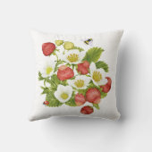 ウォーターカラーストロベリーコテージコア クッション (裏面)