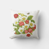 ウォーターカラーストロベリーコテージコア クッション (正面)