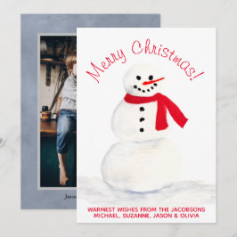ウォーターカラースノーマン メリークリスマス 写真裏面 シーズンカード