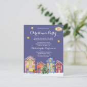 ウォーターカラースノーヴィレッジクリスマスパーティの招待状 招待状 (スタンド正面)