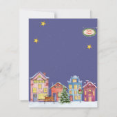 ウォーターカラースノーヴィレッジクリスマスパーティの招待状 招待状 (裏面)