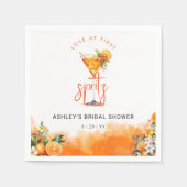 ウォーターカラースピリッツオレンジ色の花ブライダルシャワー スタンダードカクテルナプキン (正面)