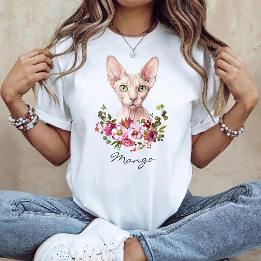 ウォーターカラースフィンクスキャット Tシャツ