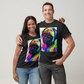 ウォーターカラースプラッター パグ 2 Tシャツ (ユニセックス)