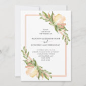  ウォーターカラースプリング フローラル ボタニカル ウェディング 招待状 (正面)