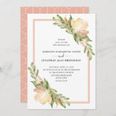  ウォーターカラースプリング フローラル ボタニカル ウェディング 招待状 (正面/裏面)