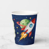 ウォーターカラースペーステーマ 誕生日紙コップ 紙コップ (裏面)