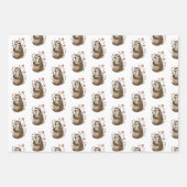 ウォーターカラースロースイラストレーションハッピーマザーズデイ ラッピングペーパーシート (正面)