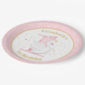 ウォーターカラースワンプリンセス第1誕生日紙プレート ペーパープレート (アングル)