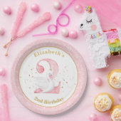 ウォーターカラースワンプリンセス第2誕生日紙プレート ペーパープレート (パーティー)