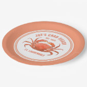 ウォーターカラーズコーラルレッドカニイラストレーションテンプレート ペーパープレート (アングル)