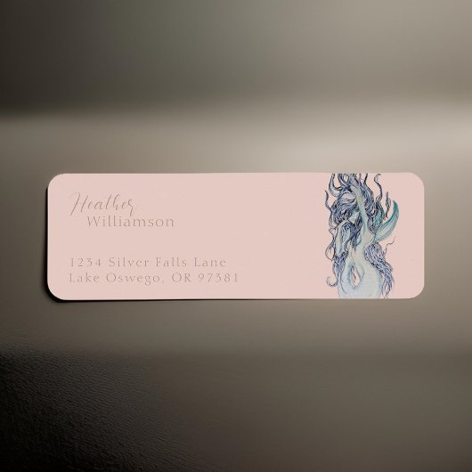 ウォーターカラーセクシーマーメイド差出人住所 ラベル