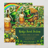 ウォーターカラーセントパトリックの日Sweet sixteen 招待状 (正面/裏面)