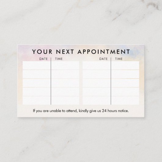 ウォーターカラーゼンセレニティスパ 名刺 (裏面)