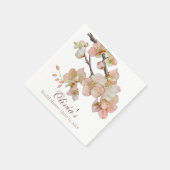 ウォーターカラーソフトオレンジピンクの花 スタンダードカクテルナプキン (角)