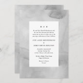 ウォーターカラーソフトグレーパステル結婚式招待状 招待状 (正面/裏面)