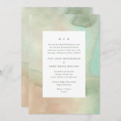ウォーターカラーソフトパステルビーチ結婚式招待状 招待状 (正面/裏面)
