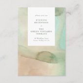 ウォーターカラーソフトパステルビーチ結婚式 エンクロージャーカード (正面)
