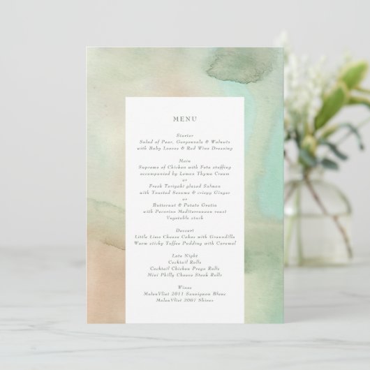 ウォーターカラーソフトパステルビーチ結婚式 メニュー (スタンド正面)