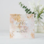 ウォーターカラーソフトパステル葉ズサプライズ誕生日 招待状 (スタンド正面)