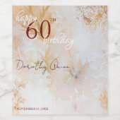 ウォーターカラーソフトパステル葉ズバースデーパーティー ワインラベル (シングルラベル)