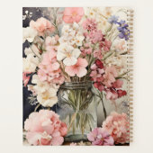 ウォーターカラーソフトピンクワイルドフラワーズコテージコア プランナー手帳 (裏面)