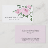 ウォーターカラーソフト赤面ピンクローズブーケ 名刺 (正面/裏面)