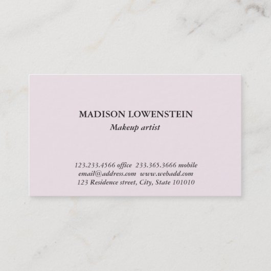 ウォーターカラーソフト赤面ピンクローズブーケ 名刺 (裏面)