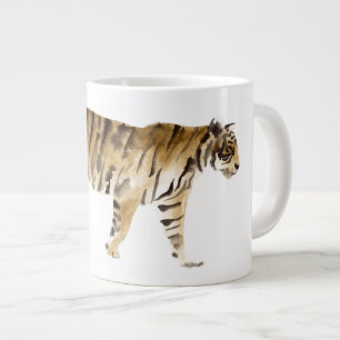 ウォーターカラータイガー歩く ジャンボコーヒーマグカップ