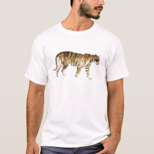 ウォーターカラータイガー歩く Tシャツ