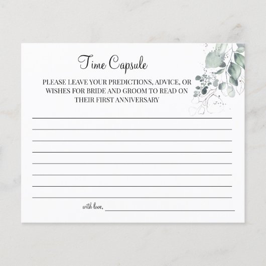 ウォーターカラータイムカプセル結婚のアニバーサリーカード チラシ (正面)