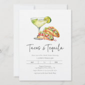 ウォーターカラータコス&テキーラブライダルシャワー 招待状 (正面)